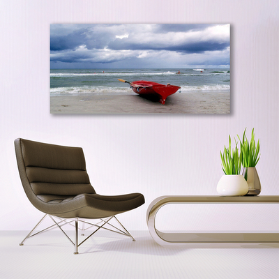 Canvas kép Boat Beach Sea Landscape