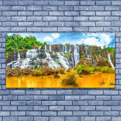 Vászonkép falra Waterfall Fák Természet