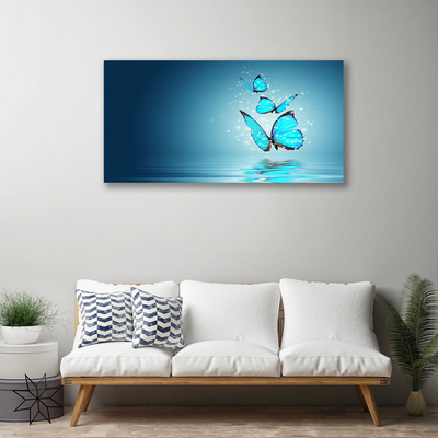 Vászonkép falra Butterflies Blue Water Art