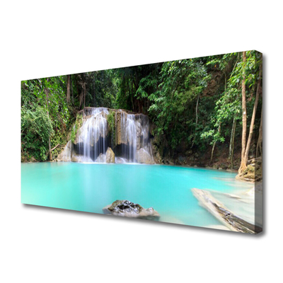 Canvas kép Waterfall Lake Nature