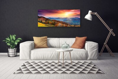 Canvas kép A Sun Mountain Forest Landscape