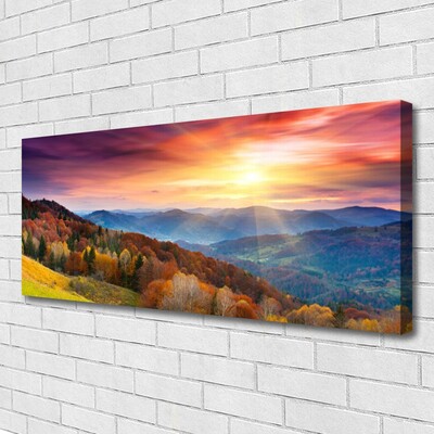 Canvas kép A Sun Mountain Forest Landscape