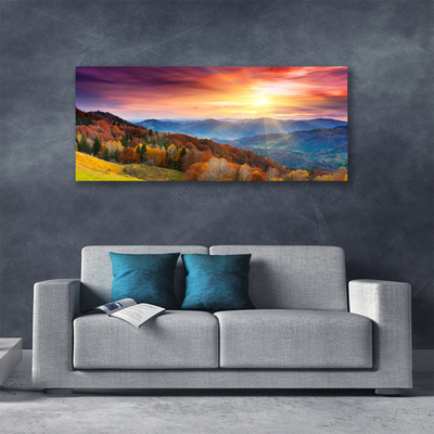 Canvas kép A Sun Mountain Forest Landscape