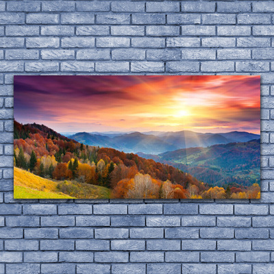 Canvas kép A Sun Mountain Forest Landscape