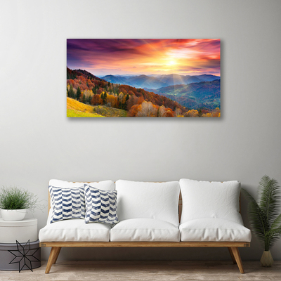 Canvas kép A Sun Mountain Forest Landscape