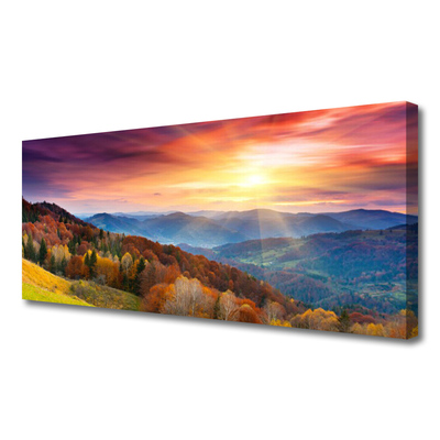 Canvas kép A Sun Mountain Forest Landscape