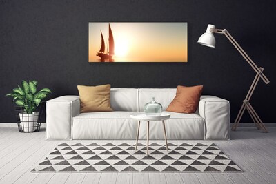 Vászonkép falra Boat Sea Sun Landscape