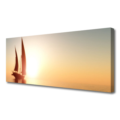 Vászonkép falra Boat Sea Sun Landscape