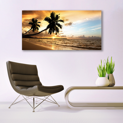Vászonkép nyomtatás Palm Trees Beach Landscape