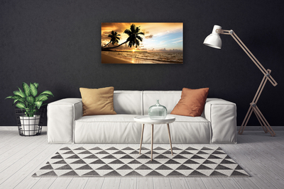 Vászonkép nyomtatás Palm Trees Beach Landscape