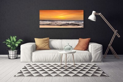 Vászonkép falra Sun Sea Waves Landscape