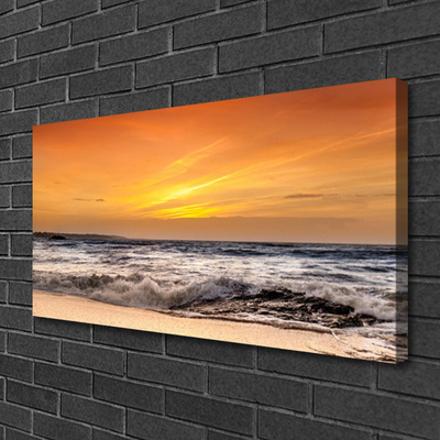 Vászonkép falra Sun Sea Waves Landscape