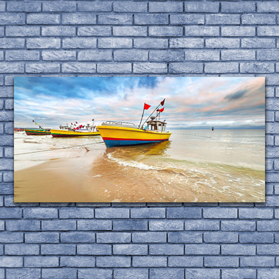 Vászonkép Boat Beach Sea Landscape