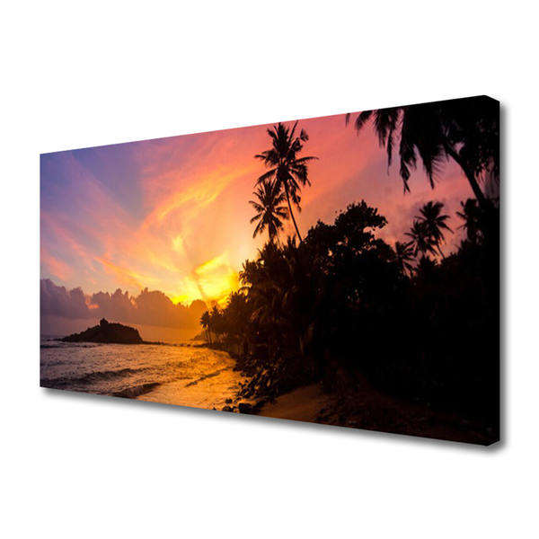 Vászonkép Sea Sun Palm Landscape