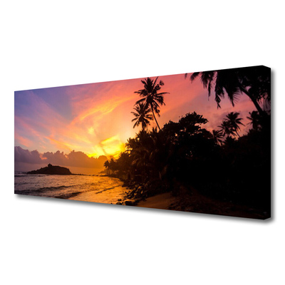 Vászonkép Sea Sun Palm Landscape