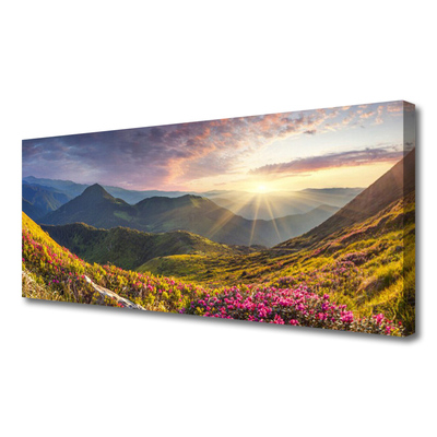 Canvas kép Sun Mountain Meadow Landscape