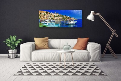 Canvas kép Város hajó, tenger, táj