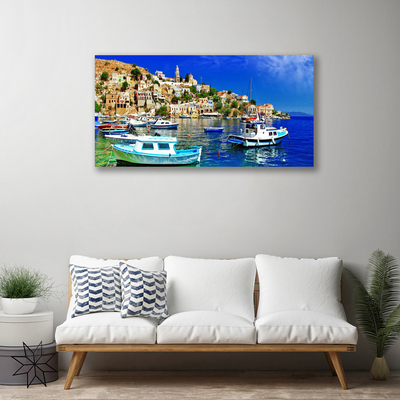Canvas kép Város hajó, tenger, táj