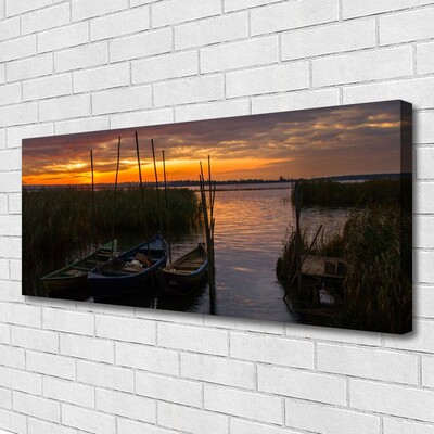 Canvas kép Boat Sea Grass Landscape