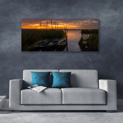 Canvas kép Boat Sea Grass Landscape