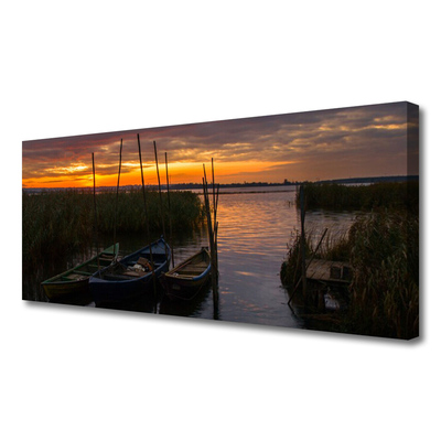 Canvas kép Boat Sea Grass Landscape