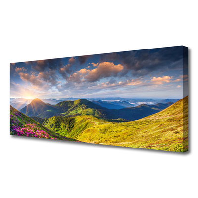 Vászonkép Sun Mountain Meadow Landscape