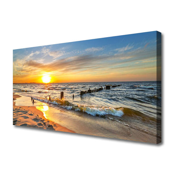 Vászonfotó Sea Sunset Beach