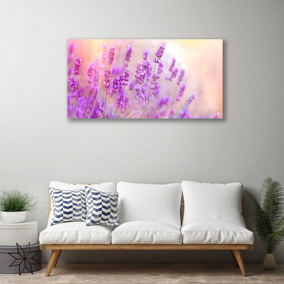 Vászonfotó Lavender Field of Sun Flowers