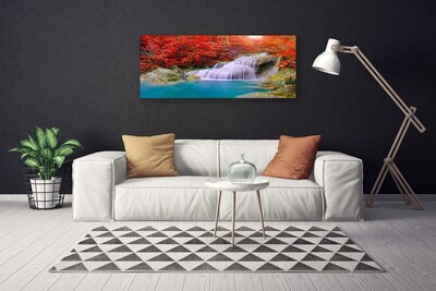 Canvas kép Őszi erdei vízesés