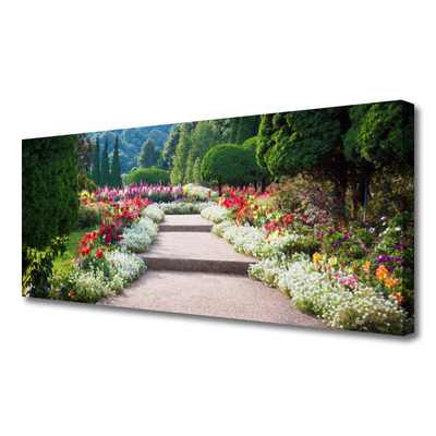 Vászonkép Virág Garden Park Lépcsők