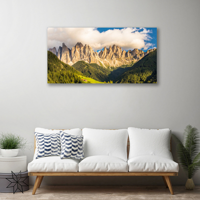 Canvas kép Csúcstalálkozók hegység felhők Forest Meadow