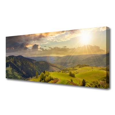 Vászonkép Mountain Meadow Sunset