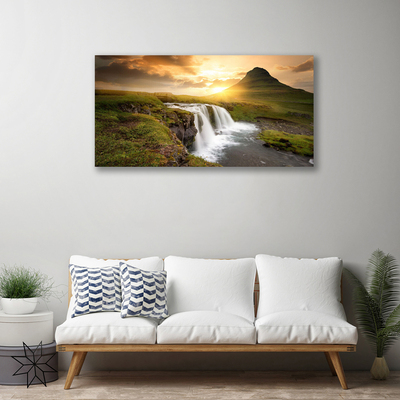 Canvas kép Mountain Waterfall Természet