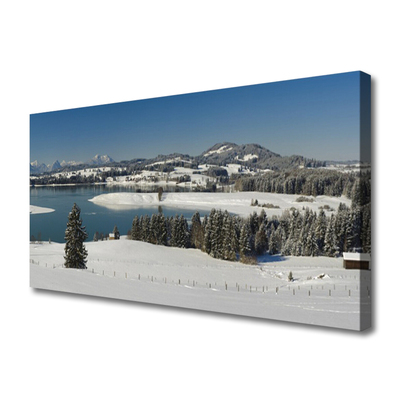 Canvas kép Snow-hegység Lake Region
