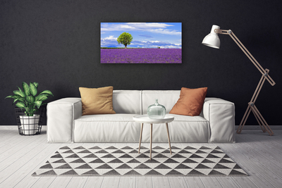 Vászonkép nyomtatás Field Lavender fa