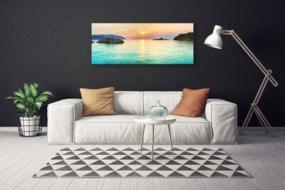 Vászonkép Sun Rocks Sea Landscape