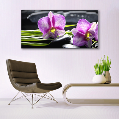 Vászonkép nyomtatás Orchid Zen Spa Stones