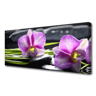 Vászonkép nyomtatás Orchid Zen Spa Stones