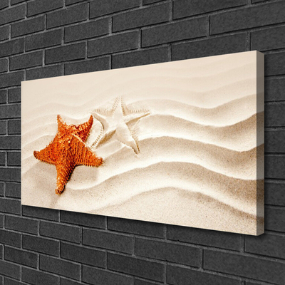 Vászonkép Starfish on Sand Beach