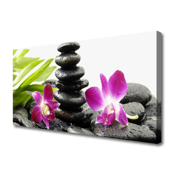 Vászonkép Orchid Zen Spa Stones