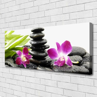 Vászonkép Orchid Zen Spa Stones