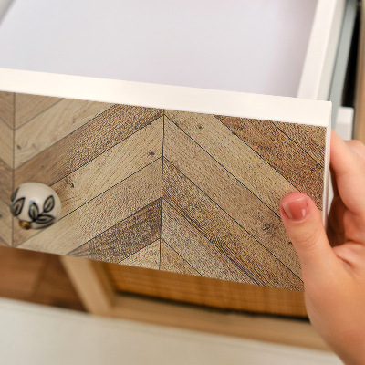 Bútorfólia öntapadós rusztikus halszálka mintával