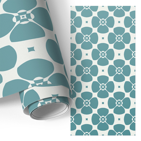 Bútorfólia öntapadós virágos geometriai mintázattal