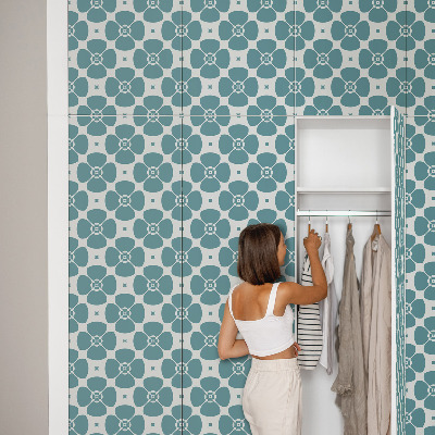 Bútorfólia öntapadós virágos geometriai mintázattal