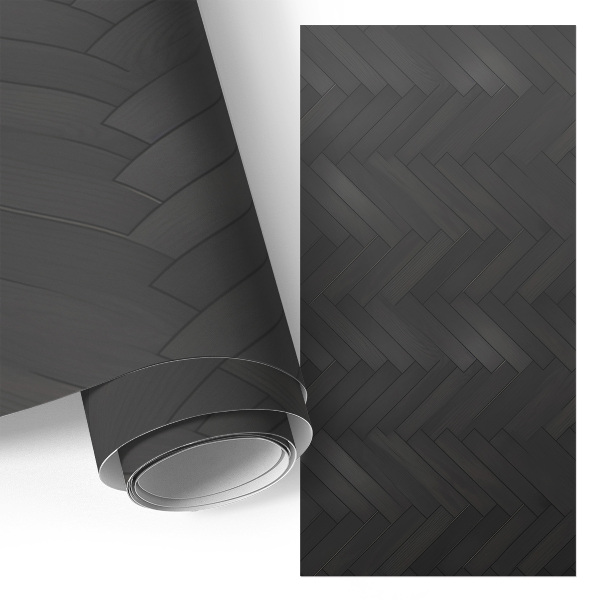 Bútorfólia sötét halszálka mintával