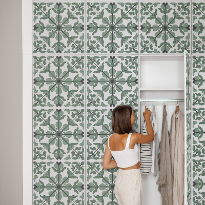 Bútorfólia zöld díszmotívummal