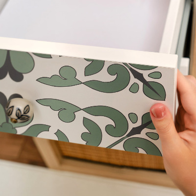 Bútorfólia zöld díszmotívummal