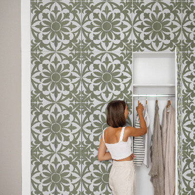 Bútor matrica zöld levélmintával