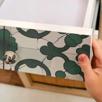 Bútormatrica zöld díszmotívummal