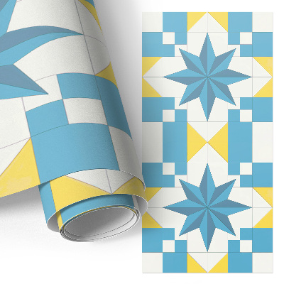 Bútor matrica kék csillagmintával